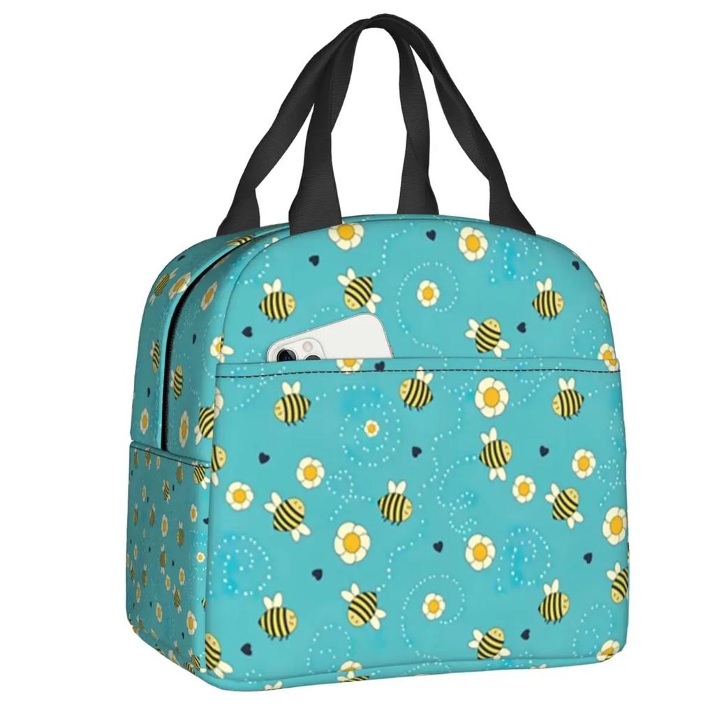 Sunflower With The Light Of Stars Insulated Lunch Tote Bag for Women Floral Cooler Thermal Food Lunch Box Kids School Children
