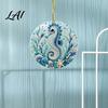 Artistic Home Decor Accessories Ocean Theme Pearl Art Hanging Ornament 2D Flat Acrylic Coastal Durable Sea Life Suncatcher Beaded Pattern