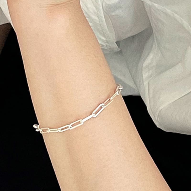 ctwins Silver925 Rectangle Chain Bracelet