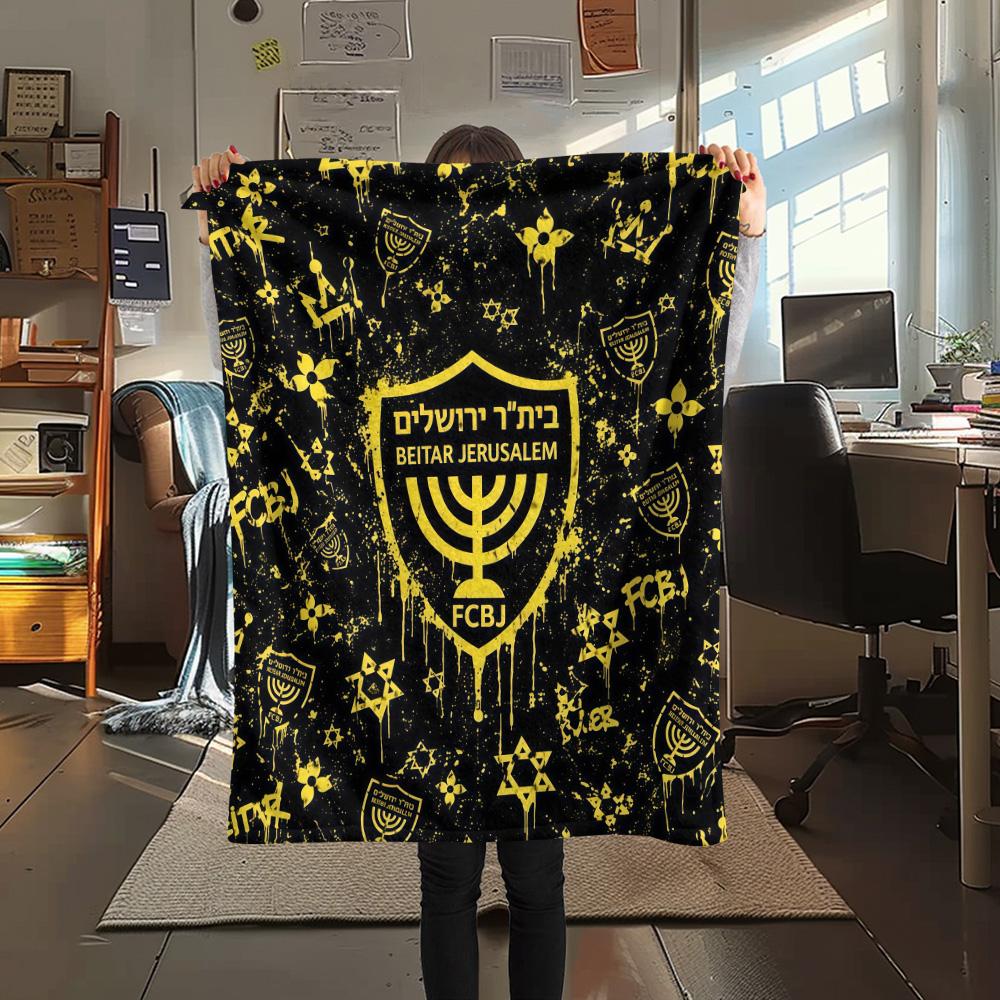 Beitar Jerusalem Football Club Flannel Blanket, High quality Comfortable for All Seasons, Home Decor, Warmth and Comfort