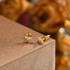 Small Butterfly Stud Earring Cubic Zirconia Gold Plated CZ Jewelry for Women Girls