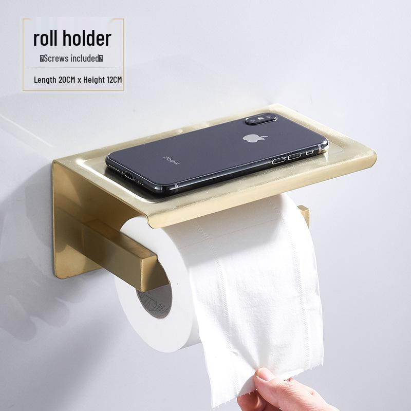 Minimalist Brushed Gold Towel Rack - 304 Stainless Steel Bathroom Hardware Hanger