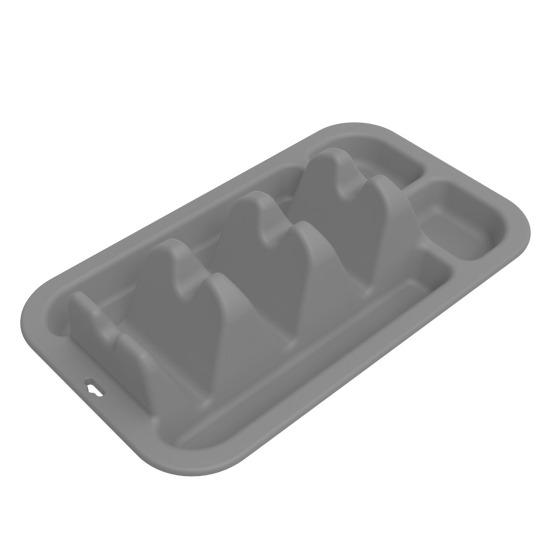 Silicone Taco Holder with 3 Dividers Reusable Tortilla Rack Non-Slip Food Dish Heat Cold Resistant Burrito Holder