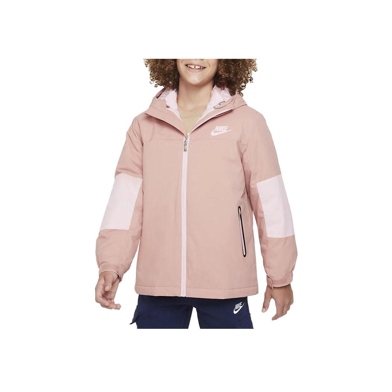 

Nike Color Block Hooded Casual Jacket Kids jackets Stardust-Red FV5999-618 L