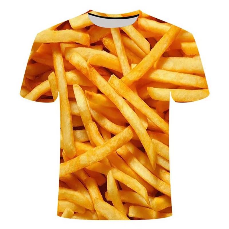 Hamburger Food 3D All Over Print Short Sleeve T Shirt Casual Graphic Street Tops
