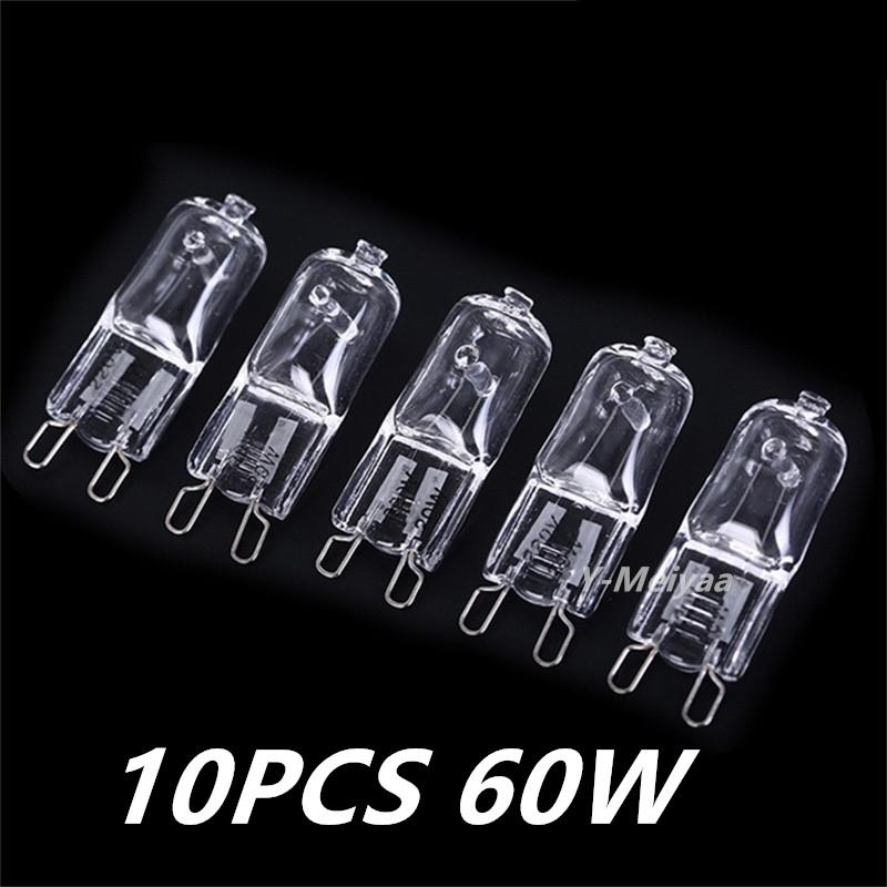 

10 шт./набор G9 220-240 В 25 Вт 40 Вт 60 Вт Портативная лампа теплого белого света Галогенная лампа 3000-3500 К Шарообразная капсульная лампа