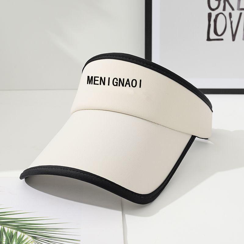 Hat female summer empty top hat sun protection sunshade UV protection letter sports running outdoor beach showing small face