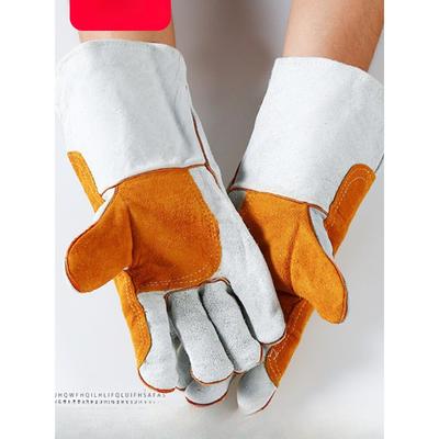 Lange Vollrindleder Elektroschweißerhandschuhe Schweißer Schweißen Schweißen Hitzebeständig Stahlwerk Industrie Arbeitsschutzhandschuhe