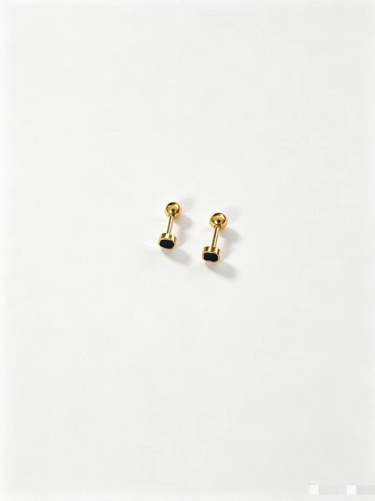 Titanium Steel Four-Leaf Clover Threaded Ear Bone Studs with Drip Oil - Simple & Versatile for Women