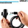 UNILOX Lacăt cu cablu spiralat lacăt de bicicletă lacăt de poartă cablu de oțel lacăt cu cablu