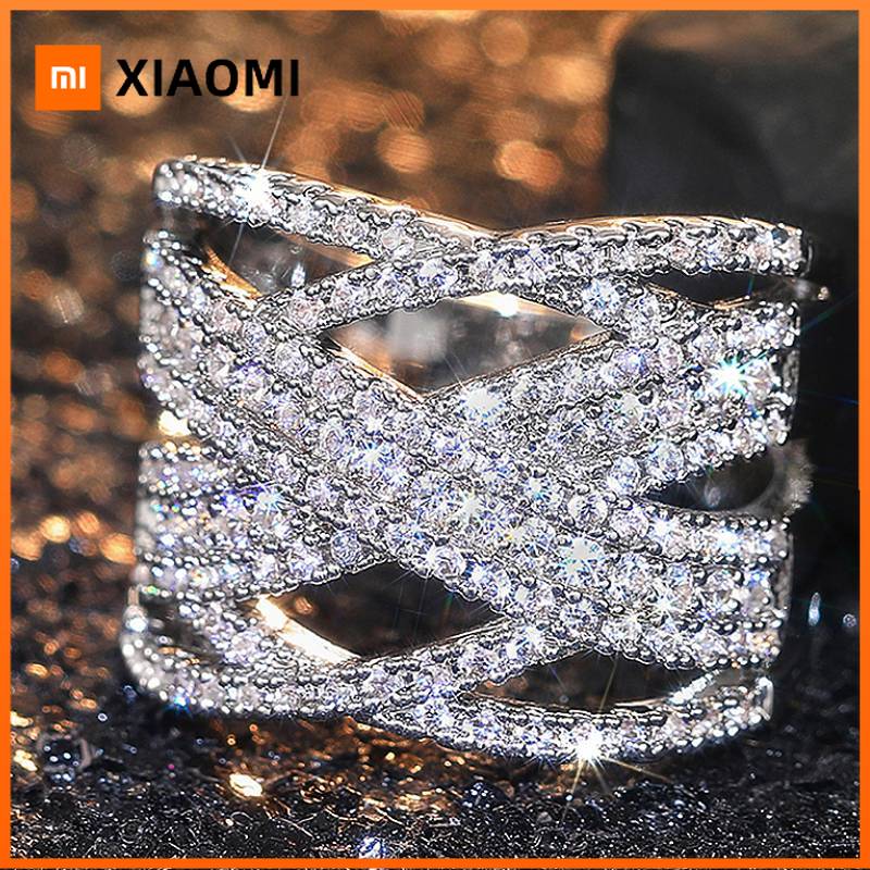 Xiaomi Huitan Charming Women Ring Inlaid Sparkling Cubic Zirconia Luxury Wedding Female Engagement Finger Accessories Fashion Jewelry