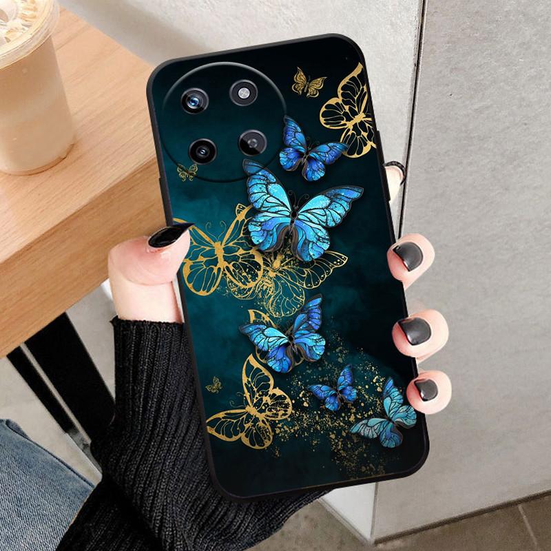 For Realme 11 4G Case Cat Fashion Silicone TPU Capa Fundas For Realme 11 4G Painted Lovely Realme11 Soft Cover Protective Capa