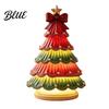 Exquisite Holiday Party Artificial Xmas Tabletop Decor Christmas Tree Ornament Lighted Resin LED Modern Living