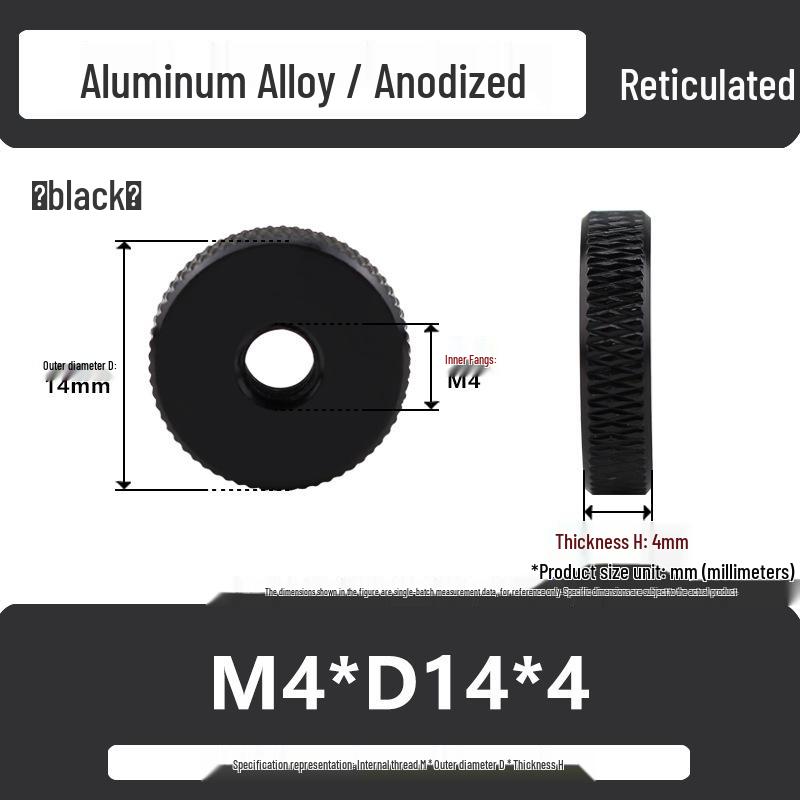 Aluminum Alloy Hand-Tightened Knurled Nut Adjustment Lock Gauge M3-M8