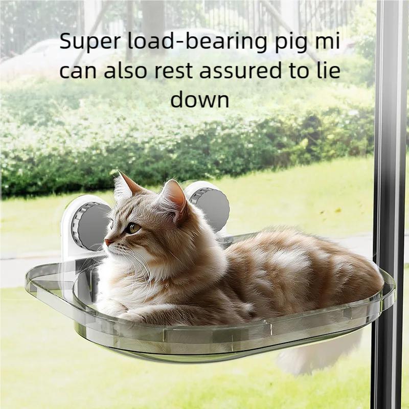 Ultra Strong Load - Bearing Cat Window Hammock Bed Cozy Perch for Feline Naptime Securely Easy Mounted High Capacit Suction Cups