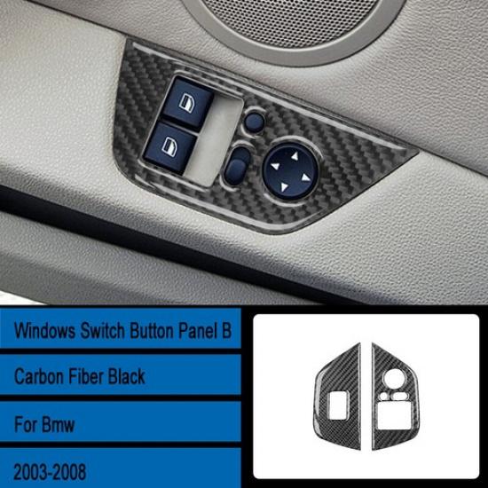 1 Pair Carbon Fiber Car Inner Door Window Lift Button Frame For BMW Z4 E85 03-08
