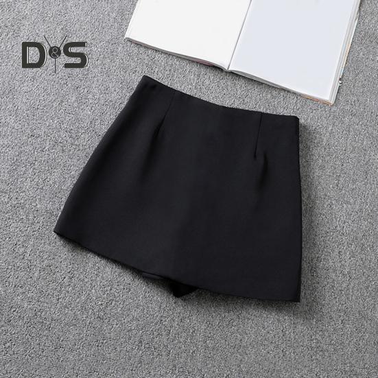 Damen-Minirock, hohe Taille, seitlich geteiltes Design, einfarbig, kurzer Rock, A-Linien-Design, Skort, Anti-Exposure-Arbeitsrock