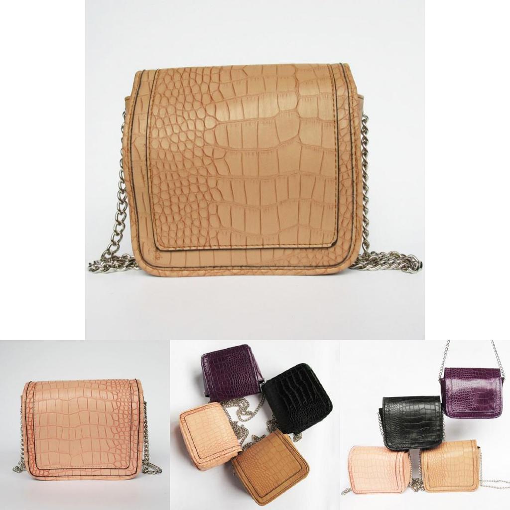 Elegant Women Pu Leather Mini Messenger Bag With Stylish Chain And Classic Design