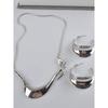 Collana Alla Moda Stile Rame Placcato Oro Argento Bicolore Elegante Moda Esagerato Collana per Clavicola Set di Accessori Orecchini Donna