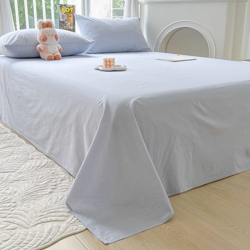 Plaid Thick Skin-friendly Pink Bed Sheet For Student Dorm Single Double Bed