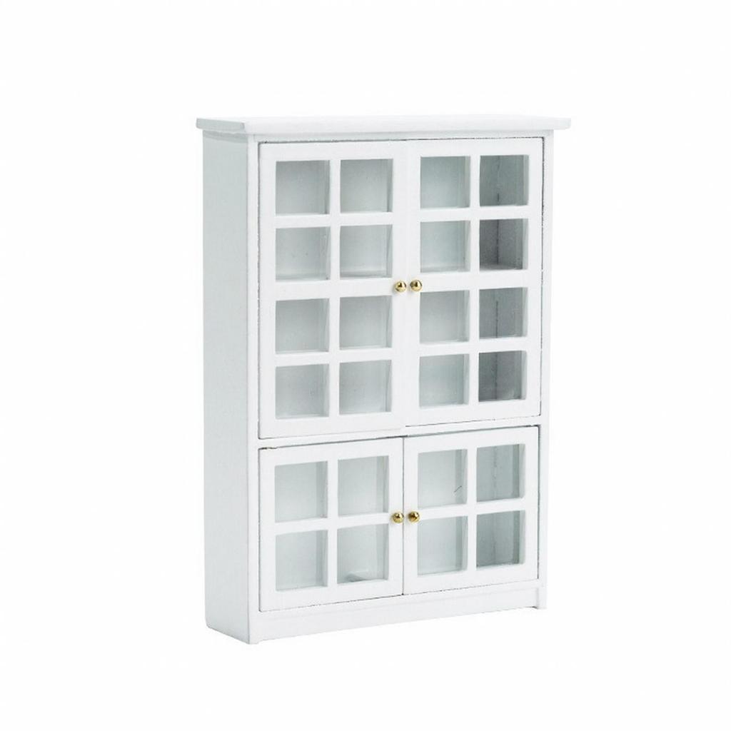1:12 Scale Dollhouse Cabinet White MDF Display Realistic for Tabletop Displays