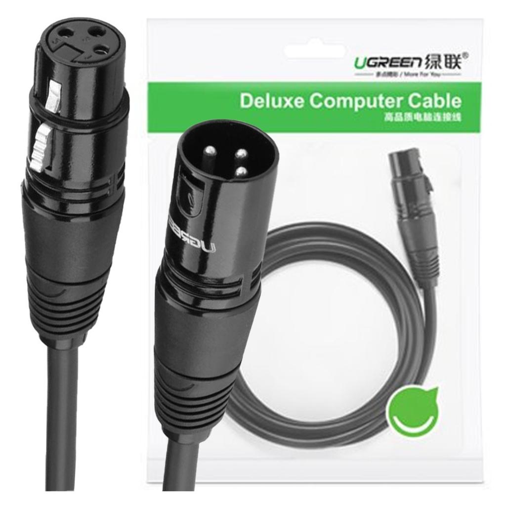 Kabel Xlr Żeński Do Xlr Męski Ugreen 20710B - 2M (Czarny)