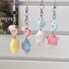 Elegant Soft Flocking Star Keychain with Colorful Dopamine Aesthetic Handmade Keyring for Personalizing Keys Or Bags