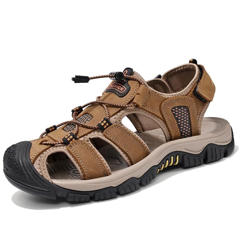 Popular Sandals Men's New Breathable Men's Beach Shoes Trendy Outdoor Sports Leather Bag Head Casual Shoes Slippers