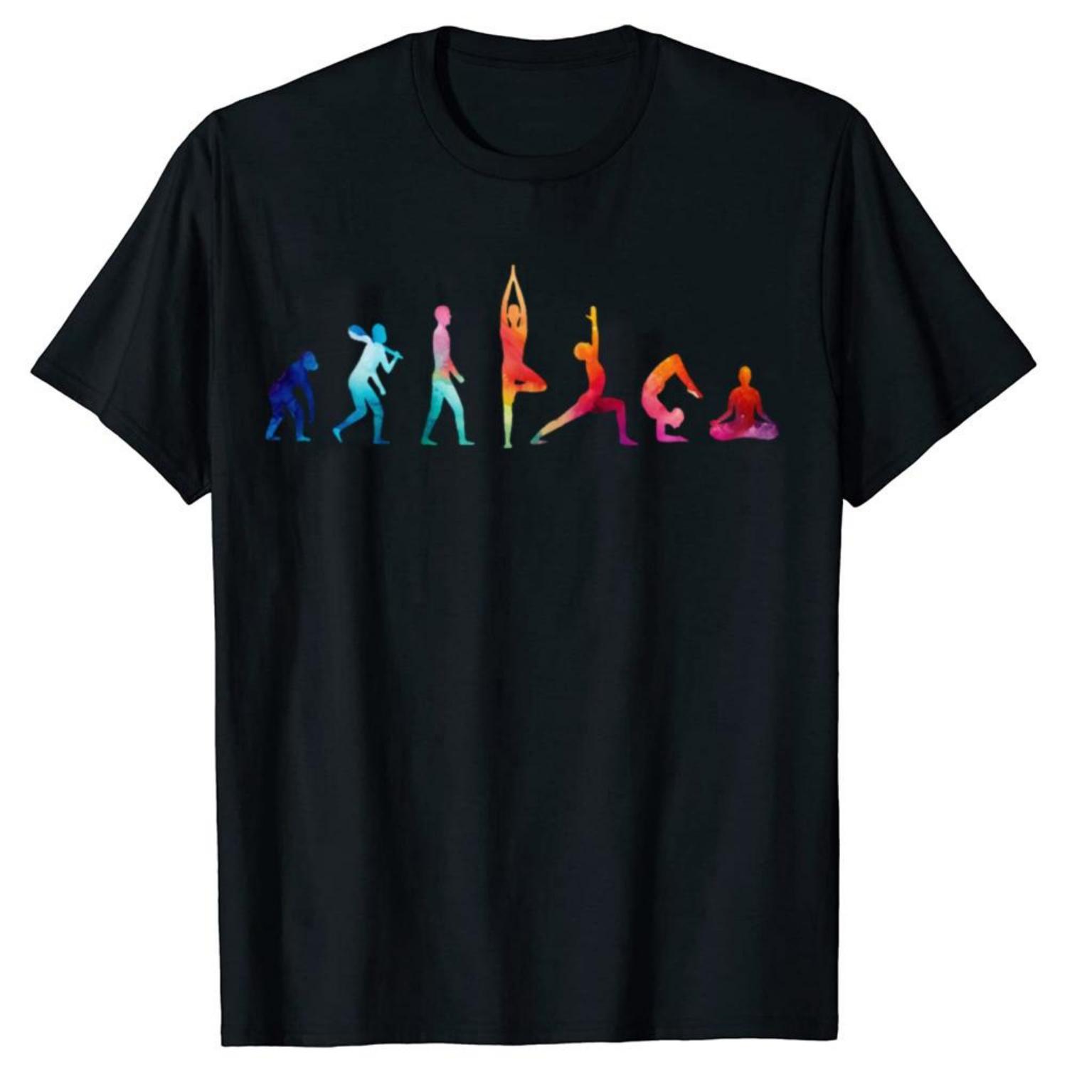 

Funny Evolution of Yoga Graphic T Shirts Men Women Pure Cotton Humor Streetwear Tee Shirt Short Sleeve Unisex Loose Clothing XXXXXL