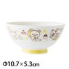 Asahi Koyo Rilakkuma Rice Diameter x Rice Made in Japan Bowl, White, 10.7cm 5.3cm Height, Non-Stick,