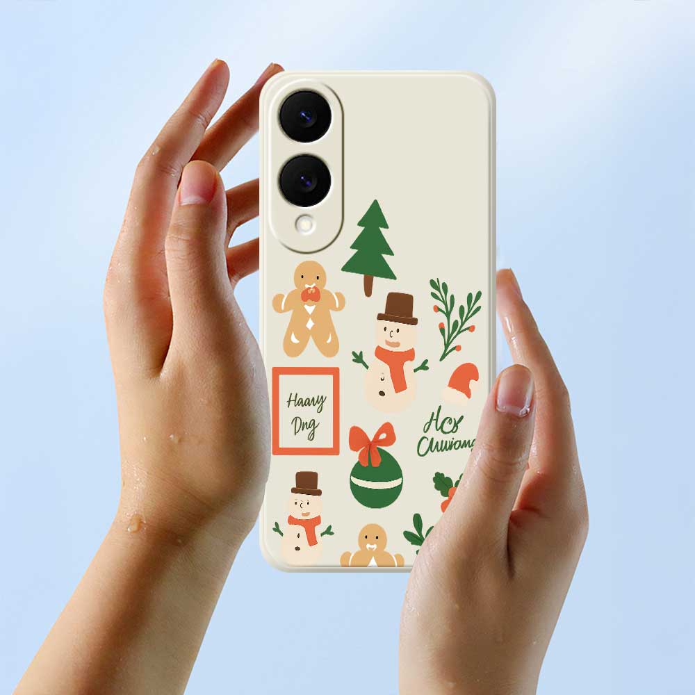 For Samsung Galaxy S25 Edge Case Christmas Snowman Pattern Printing Straight Edge TPU Phone Back Cover