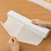 Kjøleskap Plastic Wrap Cutter Rustfritt stål Blad Klingfilm Dispenser Bakepapir Oppbevaringsholder Kjøkkenverktøy