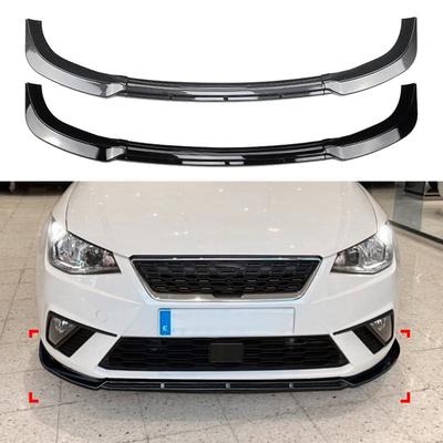 For Seat Ibiza MK5 Standard FR 2018 2019 2020 2021 2022 2023 Front Bumper Spoiler Lip Carbon Fiber Look/Gloss Black Splitter Kit
