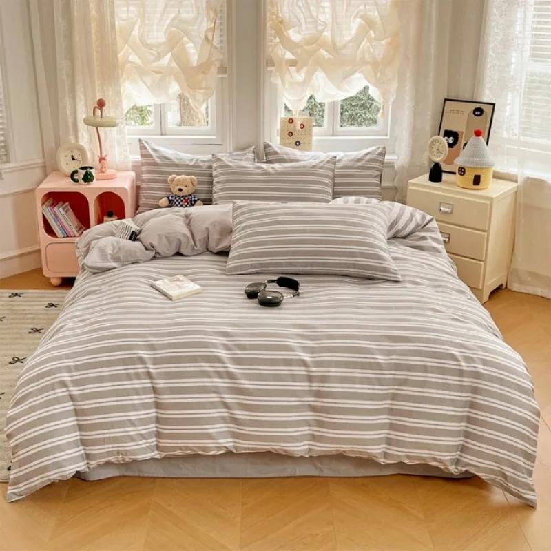 2025 New Spring and Summer Quilt Cover Three-piece Skin-friendly Grinding 13070 High-count Cotton Four-piece Bedding