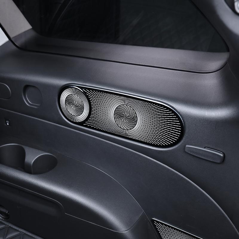 For Hyundai Palisade LX3 2025 2026 Black Stainless Steel Third Row Rear Auto Speaker Cover Car Subwoofer Grille Net Trim LHD