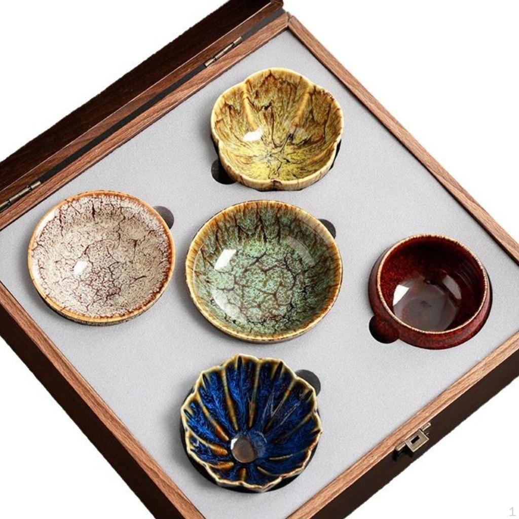 Tenmokus Oven Glaze Tea Mug Set, Ceramic Chinese Mugs, Gift Box