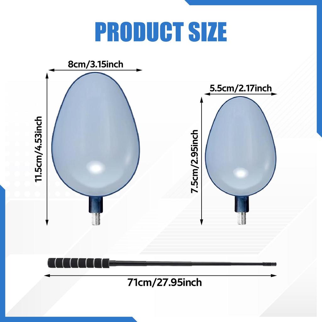 2Pcs Fishing Baits Casting Spoons AntiSlip Throwing Spoons Fishing Lure Feeder Spoons for Baiting Seawater Fisherman Enthusiasts