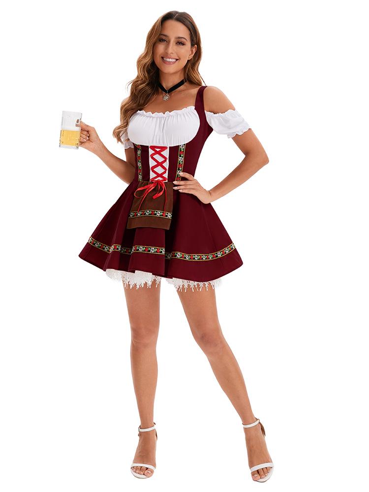 2026 Oktoberfest Dirndl Costume: Multi-Color German Cosplay Dress for Munich Performances