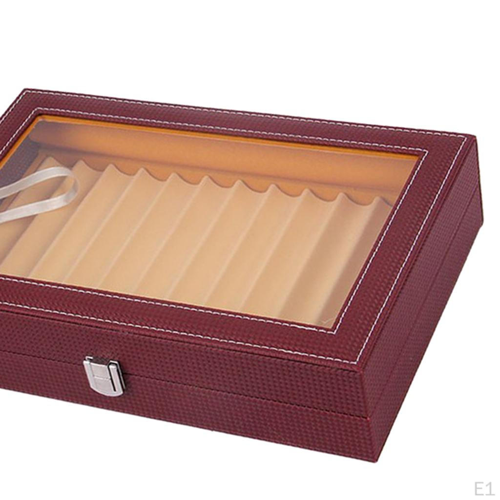 1 PU Deri Vitrin Tutucu Büyük Kapasiteli Dolma Kalem Saklama Koleksiyoncu Düzenleyici Kutu