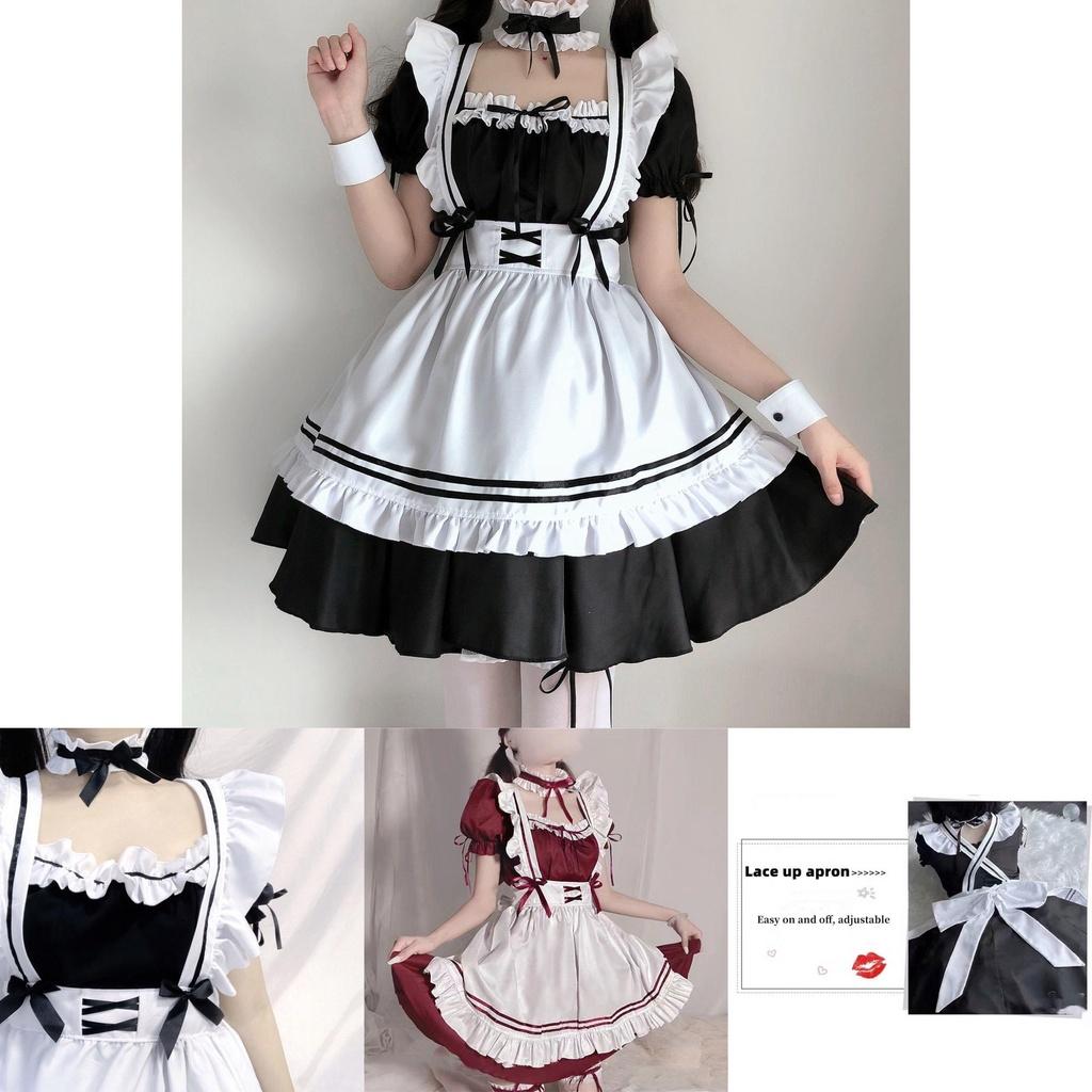 Women's Sexy Sweet Lolita Maid Japanese Cute Dress Cosplay Suit