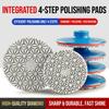 Wet Polishing 4 Step Polishing Pad Wet Dry Diamond Coated Grinding Disc Renovation Integrated Stone Polishing Sheet Quartz Stone
