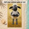 Beach TowelShaun the Sheep Custom Name Text Personalized Soft Towel for Beach Pool Indoor Home Decor Gift