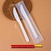 Disposable Biodegradable PLA Cutlery Set: Knife, Fork, Spoon with Long Handle and Thick Design