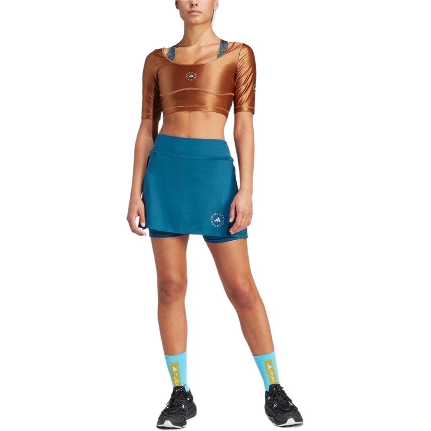 Adidas By Stella McCartney Logo Print Fashion Casual Skirt Women Skirts Blue IN3643