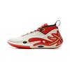 Li Ning Wow11 Cushioning Slip Resistant Abrasion Resistant Lightweight Rebound Mid Top Basketball Shoes Men's White Red ABAU049-9