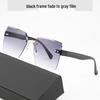 High-End Frameless Women's Sunglasses: Sun Protection, Anti-UV, Slimming Design