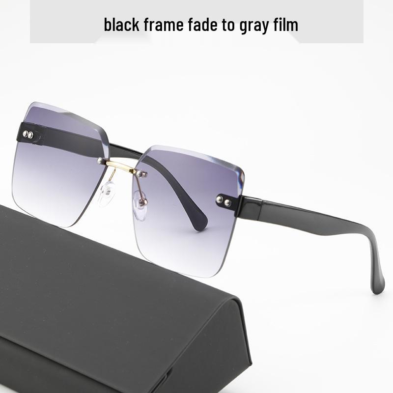 High-End Frameless Women's Sunglasses: Sun Protection, Anti-UV, Slimming Design