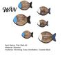 Solid Wood Fish Art 6 Pcs Wooden Wall Decor Nautical Coastal Eco-friendly Rustic Beach Ocean Lake House Hanging Ornament for Bathroom Bedroom Natural