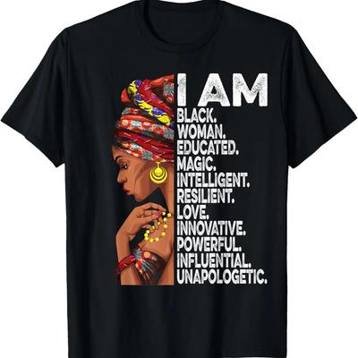 Ich bin eine schwarze Frau, gebildet, Black History Month, Schwarzes Mädchen T-Shirt
