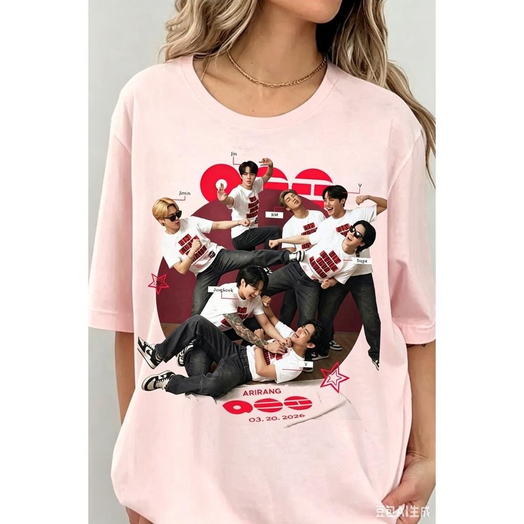 BTS Bangtan T-Shirt Men Women Oversized Streetwear Y2k Short-sleeved Unisex Casual Loose Comfortable Soft Female Male Clothing